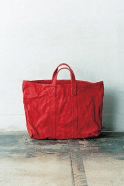 Red canvas tote bag